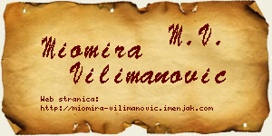 Miomira Vilimanović vizit kartica